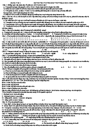 Đề thi thử tốt nghiệp THPT môn Sinh học - Đề số P20+1 - Năm học 2020-2021 (Có đáp án)