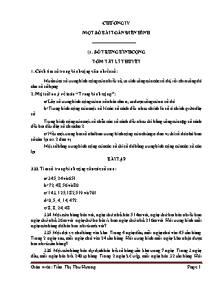 Tài liệu ôn tập môn Toán Lớp 4 - Chương IV: Một số bài toán điển hình - Trần Thị Thu Hương