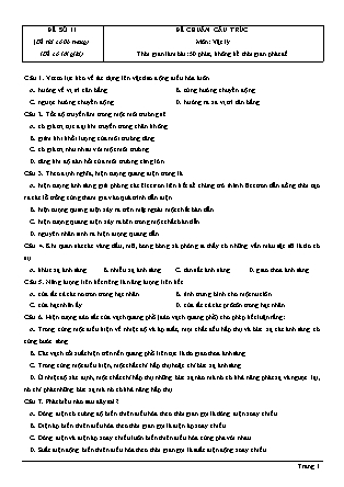 Đề cương luyện thi môn Vật lý Lớp 12 - Đề số 11