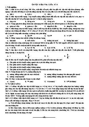 Đề cương ôn thi môn Vật lý Lớp 10 - Giữa học kỳ II