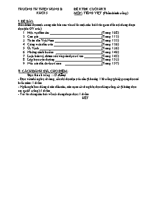 Đề kiểm tra định kỳ cuối học kỳ II môn Tiếng Việt Khối 5 - Trường TH Thiện Hưng B (Có đáp án và ma trận)