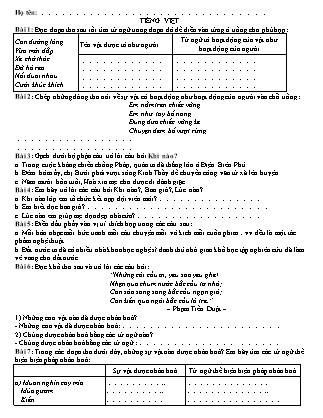 Bài kiểm tra môn tập môn Tiếng Việt Lớp 3
