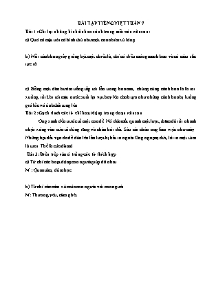 Bài tập tuần 7 môn Tiếng Việt Lớp 3