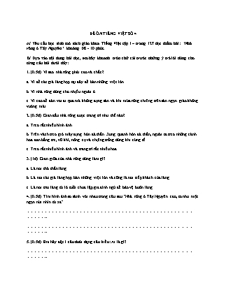Đề ôn tập môn Tiếng Việt Lớp 3 - Bài số 4