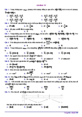 Đề thi môn Toán Lớp 12 - Mã đề 197