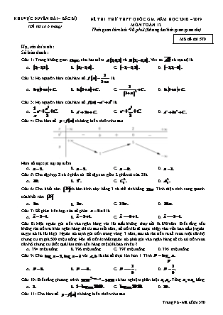 Đề thi thử THPT Quốc gia môn Toán Lớp 12 - Mã đề 570 - Năm học 2018-2019