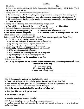 Phiếu bài tập ôn nghỉ dịch môn Tiếng Việt + Toán Lớp 3