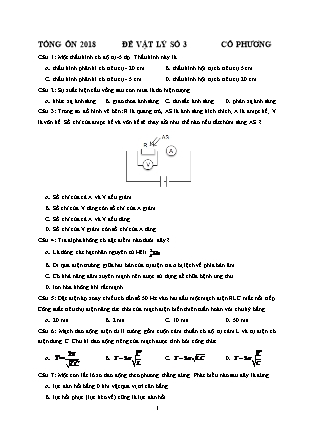 Đề cương ôn tập môn Vật lý Lớp 12 - Đề số 3