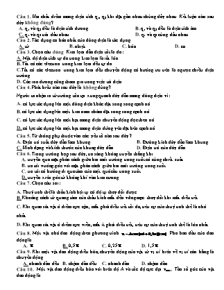 Đề ôn tập kiểm tra môn Vật lý Lớp 12 - Đề 1 (Có đáp án)