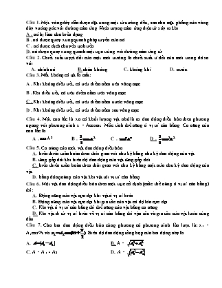 Đề ôn tập kiểm tra môn Vật lý Lớp 12 - Đề 2 (Có đáp án)