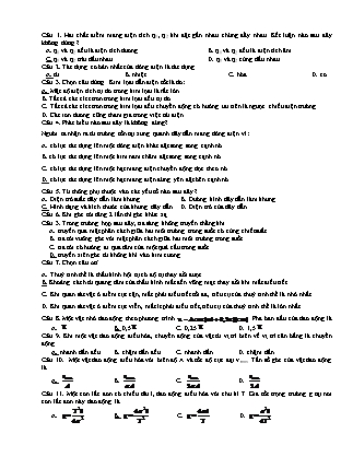 Đề ôn tập kiểm tra môn Vật lý Lớp 12 - Đề 4 (Có đáp án)