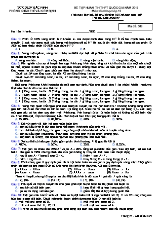 Đề tập huấn thi THPT Quốc gia năm 2017 môn Sinh học Lớp 12 - Mã đề 509 - Sở GD&ĐT Bắc Ninh