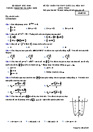 Đề tập huấn thi THPT Quốc gia năm 2017 môn Toán học - Mã đề 203 - Sở GD&ĐT Bắc Ninh