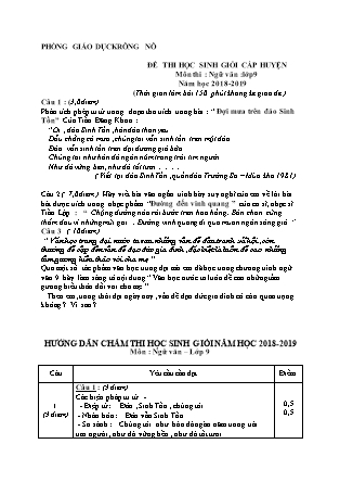 Đề thi chọn học sinh giỏi cấp huyện môn Ngữ văn Lớp 9 - Năm học 2018-2019 - Phòng GD&ĐT Krông Nô (Có đáp án)