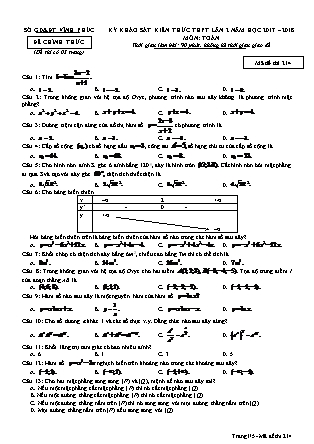 Đề thi môn Toán học - Kỳ thi khảo sát kiến thức THPT lần 2 - Mã đề 214 - Năm học 2017-2018 - Sở GD&ĐT Vĩnh Phúc