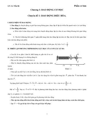 Tài liệu ôn tập phần cơ bản môn Vật lý Lớp 12 - Chương I: Dao động cơ học - Lê Tấn Ri