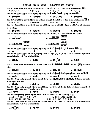 Bài tập môn Hình học Lớp 12 - Chương 3