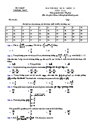 Bài thi học kỳ II môn Toán Khối 12