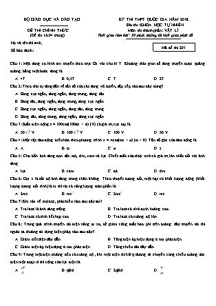 Bộ các đề thi thử THPT Quốc gia năm 2018 môn Vật lý Lớp 12