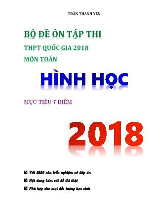 Bộ đề ôn thi THPT Quốc gia năm 2018 môn Toán Lớp 12 - Phần: Hình học - Trần Thanh Yên