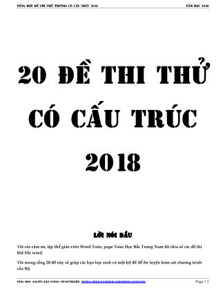 Bộ đề thi thi thử THPT Quốc gia môn Toán - Nguyễn Bảo Vương