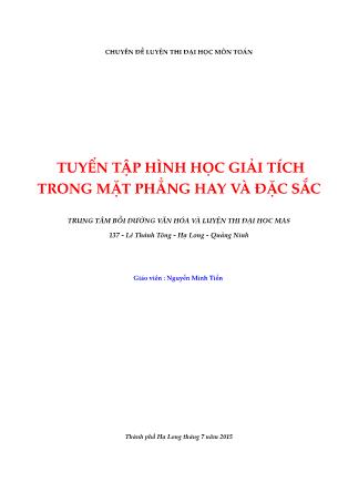 Chuyên đề luyện thi Đại học môn Toán - Nguyễn Minh Tiến