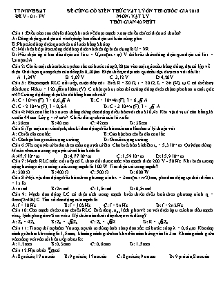 Đề củng cố kiến thức môn Vật lý ôn thi Quốc gia năm 2018
