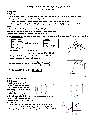 Đề cương ôn tập môn Vật lý Lớp 11 - Chương VII: Mắt và các dụng cụ quang học