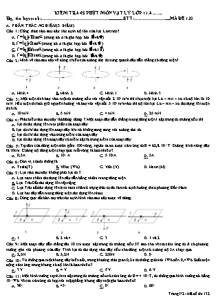 Đề kiểm tra 45 phút môn Vật lý Lớp 11 - Mã đề 132