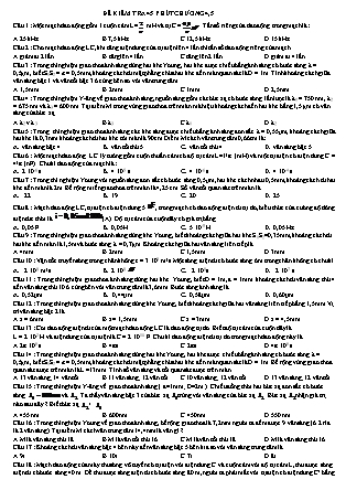 Đề kiểm tra 45 phút môn Vật lý Lớp 12 - Chương 4, 5