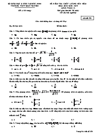 Đề kiểm tra chất lượng đầu năm môn Toán Khối 11 - Mã đề 570 - Năm học 2018-2019 - Trường THPT Hàn Thuyên