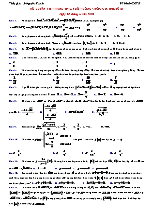 Đề luyện thi THPT Quốc gia năm 2018 môn Toán - Đề số 67 - Lê Nguyên Thạch
