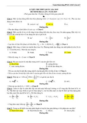 Đề minh họa luyện thi THPT Quốc giăn năm 2019 môn Vật lý Lớp 12 - Trịnh Minh Hiệp