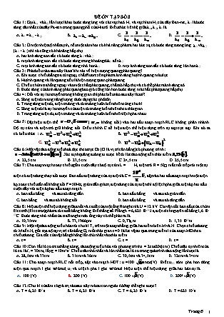 Đề ôn tập môn Vật lý Lớp 12 - Đề số 8 (Có đáp án)