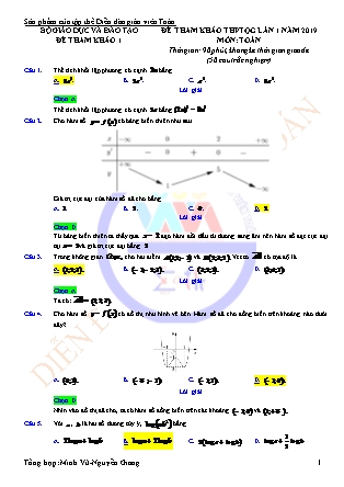 Đề tham khảo THPT Quốc gia lần 1 năm 2019 môn Toán Lớp 12