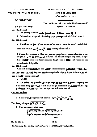 Đề thi học sinh giỏi cấp trường môn Toán Lớp 11 - Năm học 2018-2019 - Trường THPT Yên Phong số 2 (Có đáp án)