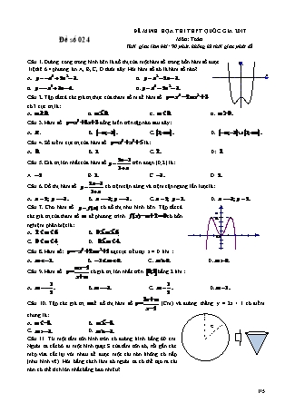 Đề thi minh họa kỳ thi THPT Quốc gia môn Toán - Đề số 024 (Có đáp án)