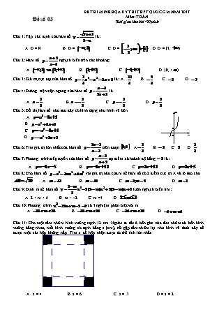 Đề thi minh họa kỳ thi THPT Quốc gia năm 2017 môn Toán - Đề số 048 (Có đáp án)