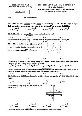 Đề thi môn Toán - Kỳ thi khảo sát chất lượng lần 1 - Mã đề 134 - Năm học 2018-2019 - Trường THPT Ngô Gia Tự