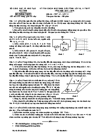 Đề thi môn Vật lý Lớp 11 - Kỳ thi chọn học sinh giỏi tỉnh lớp 10, 11 THPT - Năm học 2017-2018 - Sở GD&ĐT Hà Tĩnh