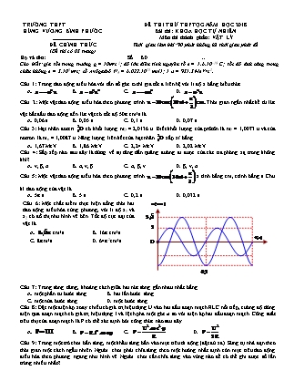 Đề thi thử THPT Quốc gia năm 2018 môn Vật lý Lớp 12 - Trường THPT Hùng Vương