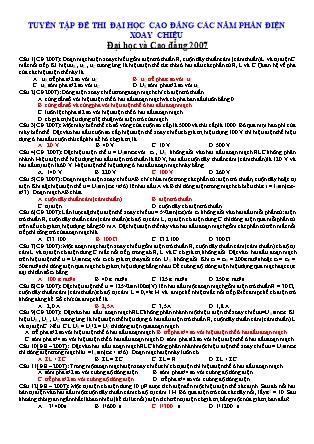 Luyện tập đề thi Đại học , Cao đẳng môn Vật lý - Phần Điện xoay chiều (Có đáp án)