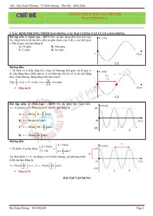 Tài liệu ôn tập môn Vật lý Lớp 12 - Chủ đề: Đồ thị dao động cơ - Bùi Xuân Dương