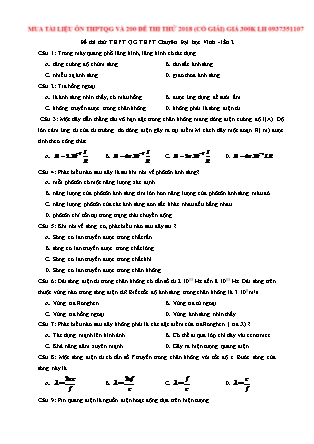 Tài liệu ôn tập THPT Quốc gia năm 2018 môn Vật lý Lớp 12