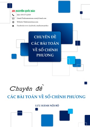 Chuyên đề các bài toán về số chính Phương - Nguyễn Quốc Bảo