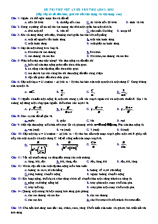 Đề thi thử môn Vật lí lần 2 năm 2023 - Sở GD&ĐT tỉnh Phú Thọ