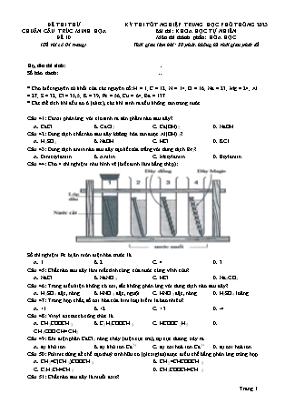 Đề thi tốt nghiệp THPT Quốc gia môn Hóa học (Có đáp án) - Đề số 10 - Năm học 2022-2023