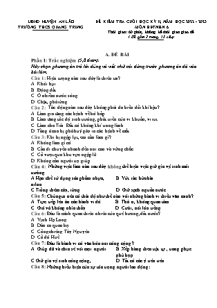 Đề kiểm tra cuối học kì II Hoạt động trải nghiệm hướng nghiệp 6 - Năm học 2022-2023 - Trường THCS Quang Trung (Có đáp án + Ma trận)
