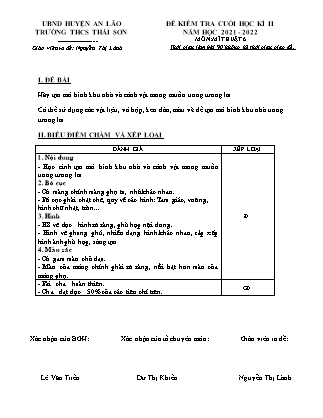 Đề kiểm tra cuối học kì II Mĩ thuật 6 - Năm học 2021-2022 - Nguyễn Thị Lành (Có đáp án + Ma trận)