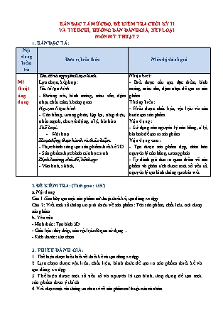 Đề kiểm tra cuối học kì II Mĩ thuật 7 (Có đáp án + Ma trận)